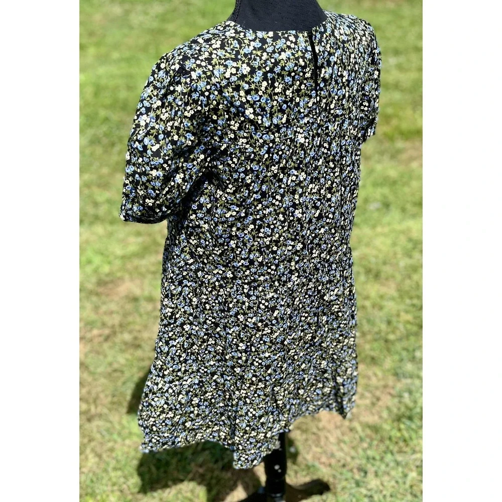 Hyacinth House Tuckernuck‎ Floral Puff Sleeve Mini Dress XS Cottagecore